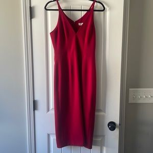Red Dress the Population Midi Dress
